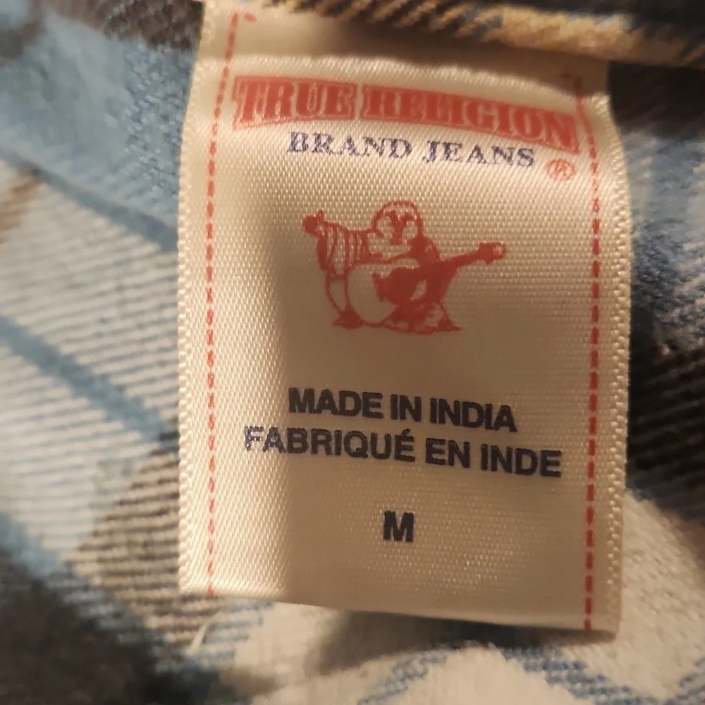 True Religion Men's Blue Plaid Shirt